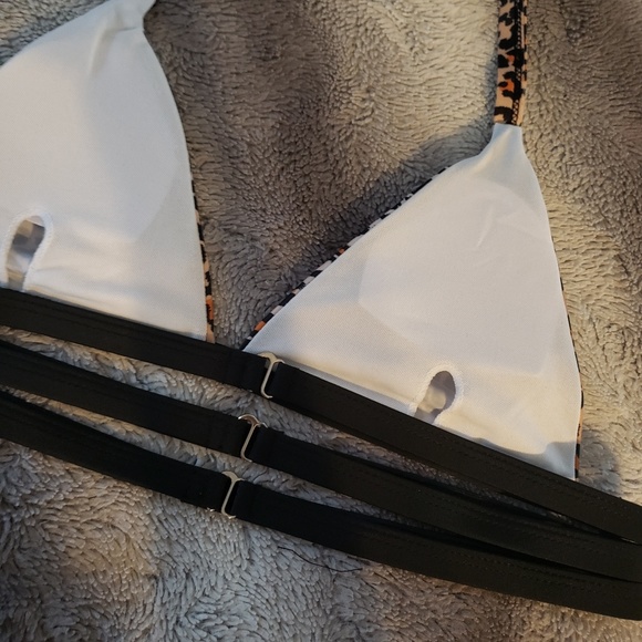 😻😻 LARGE SEXY STRAPPY LEOPARD PRINT BIKINI - Picture 5 of 7